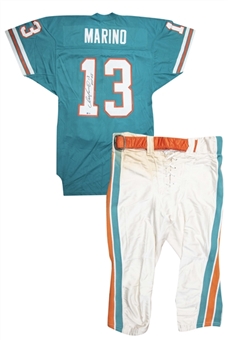 1980s Dan Marino Game Used Miami Dolphins Road Uniform: Jersey & Pants